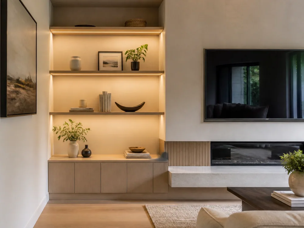 Mobiliario a medida e iluminación integrada en vivienda reformada